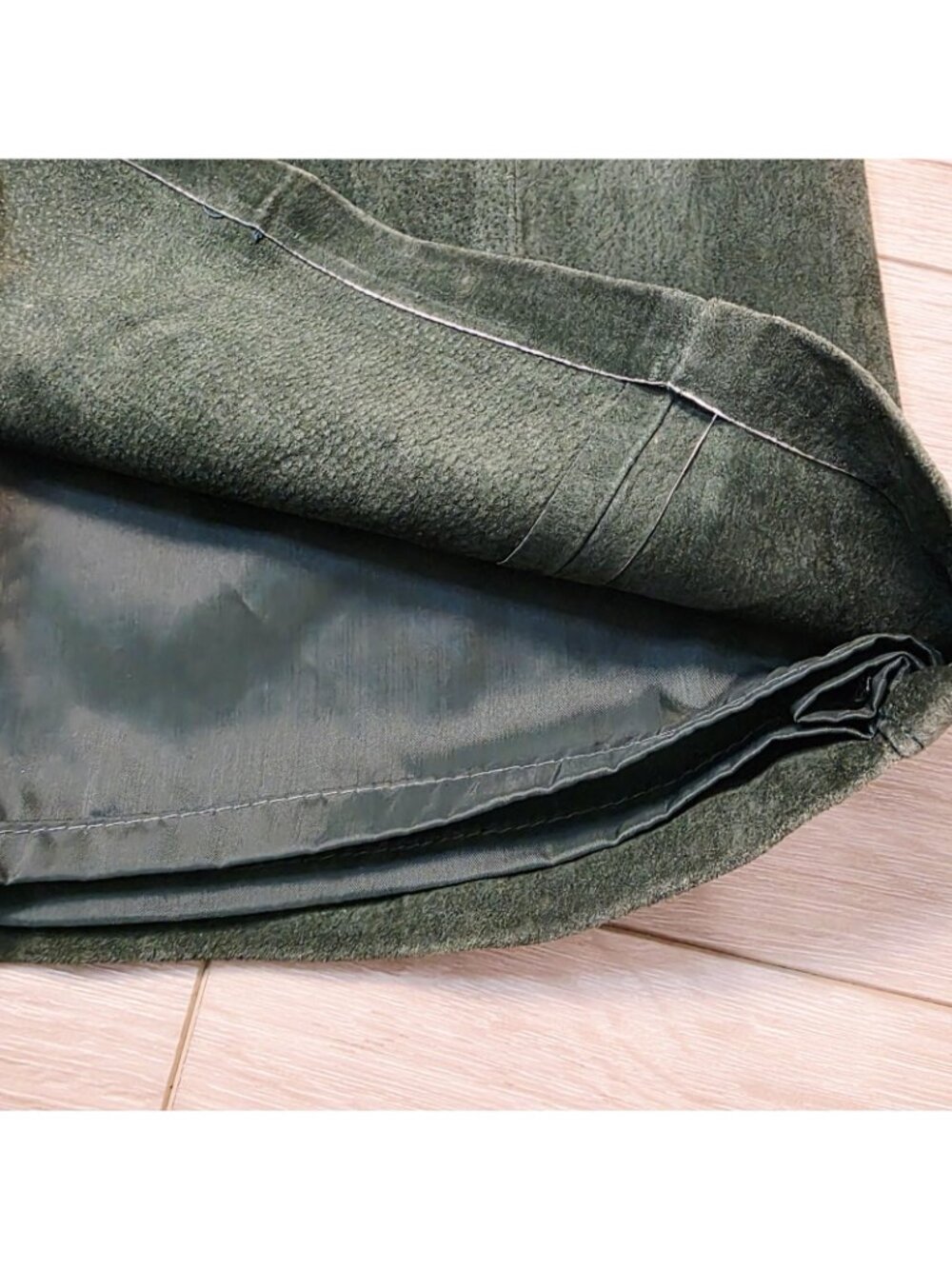 Womens Vtg 90s Suede Leather Pencil Skirt Sz 10 Dark Green Western High Waist - Picture 6 of 12